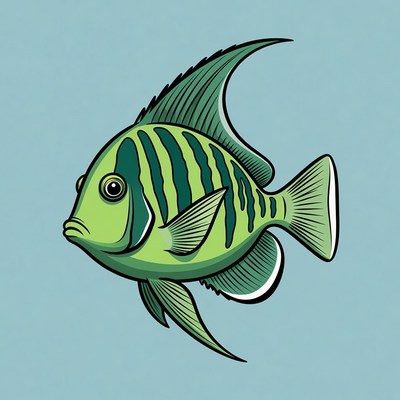Green Angelfish illustration