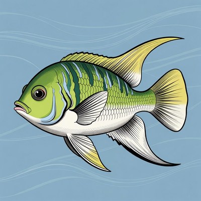 Green Angelfish illustration