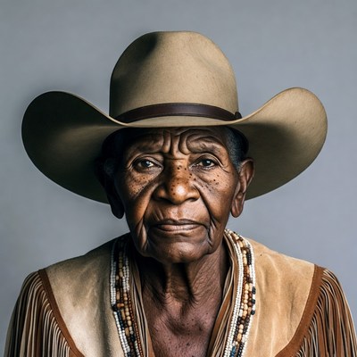 Elderly African-American man in cowboy hat
