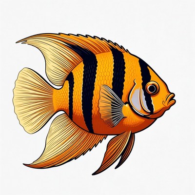 Vibrant Orange Clownfish Illustration
