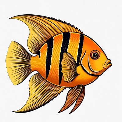 Vibrant Orange Clownfish Illustration