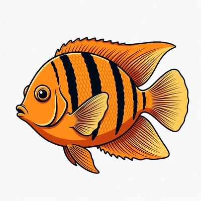 Orange Clownfish Illustration