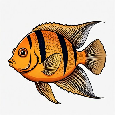 Orange Angelfish illustration