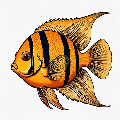 Vibrant Orange Clownfish Illustration