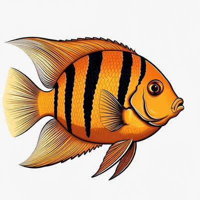 Vibrant Orange Clownfish Illustration