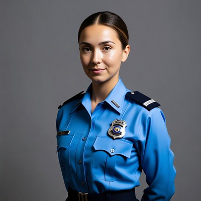 Female police officer in uniform