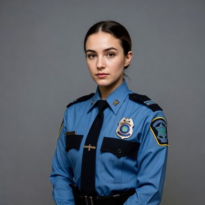 Female police officer in uniform