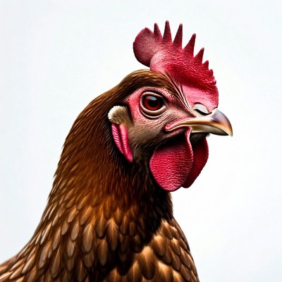 Brown hen with red comb