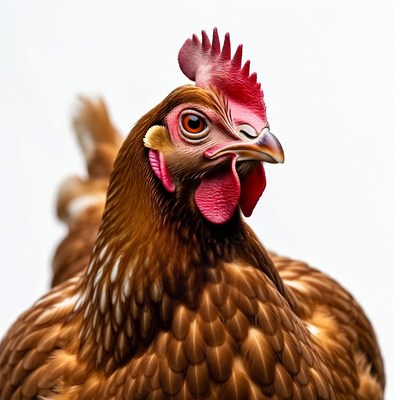 Brown hen with red comb