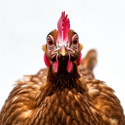 Closeup brown hen portrait