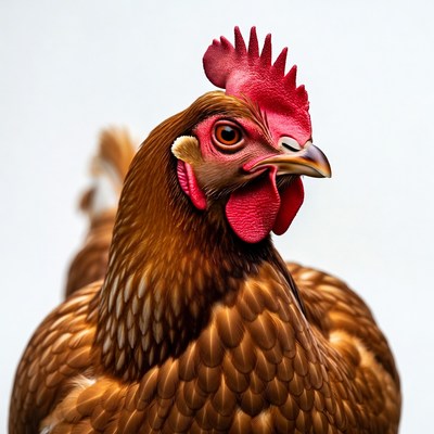 Brown hen with red comb