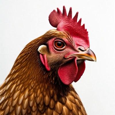 Brown hen with red comb