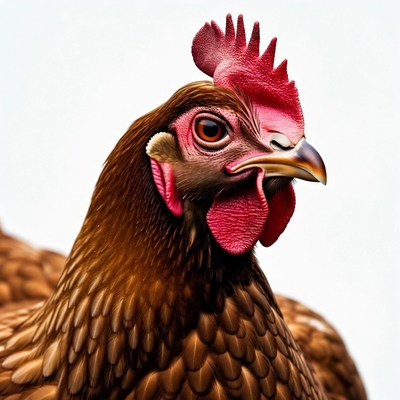 Brown hen with red comb