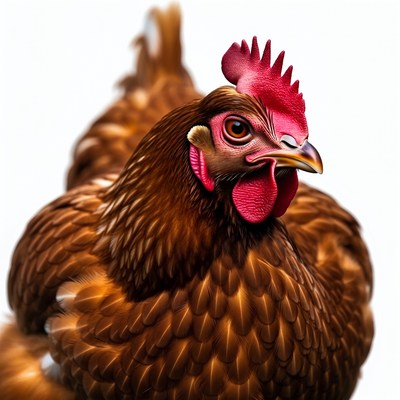 Brown chicken with red comb