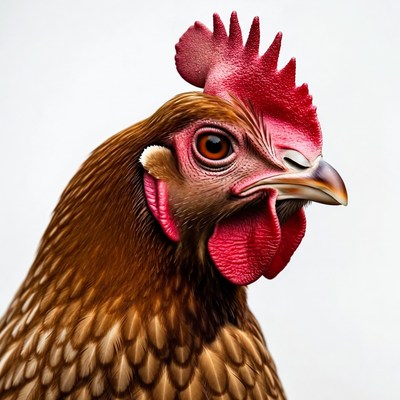 Brown hen with red comb