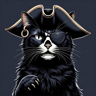 Pirate Cat Wearing Eyepatch