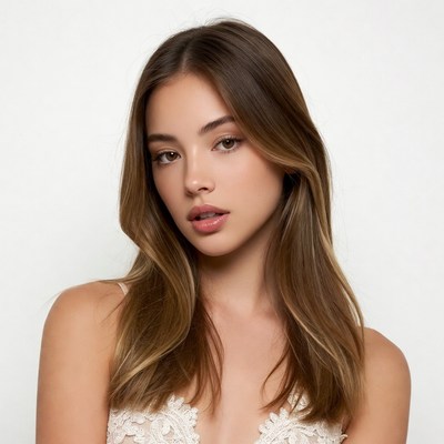 Young woman in lace top portrait