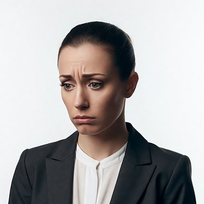 Sad woman in business suit