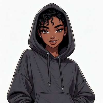 Black woman in hoodie