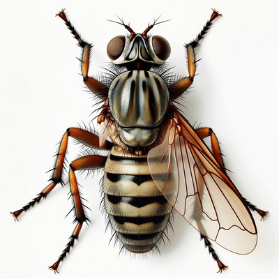 Hoverfly on white background