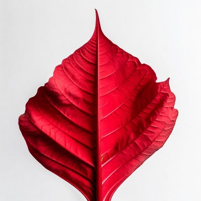 Red Poinsettia Leaf Isolated