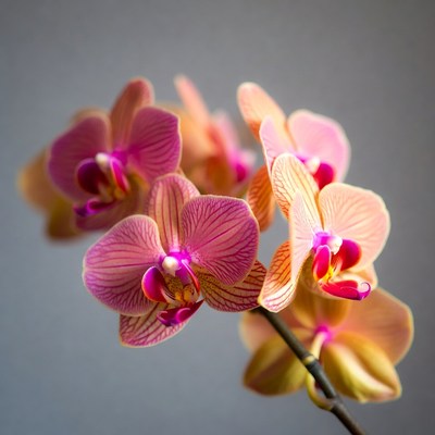 Pink and Orange Phalaenopsis Orchids