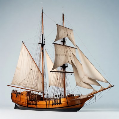 Wooden sailing ship model