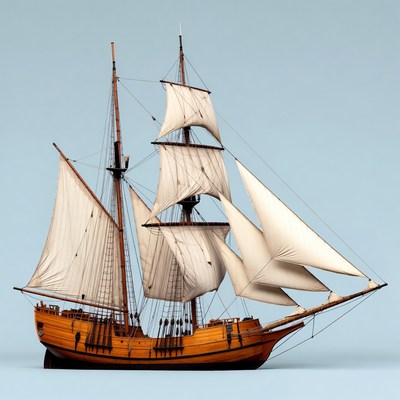 Wooden sailing ship model
