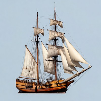 Sailing Ship with Full Sails