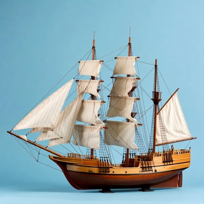 Wooden sailing ship model