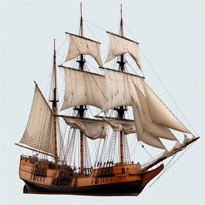 Sailing Ship with Full Sails