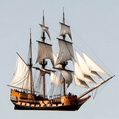 Sailing Ship with Full Sails