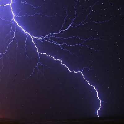 Dramatic Lightning Storm Night Sky