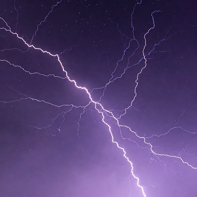 Dramatic Lightning Storm Night Sky
