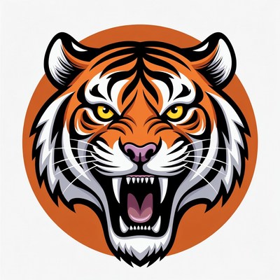 Roaring tiger head illustration
