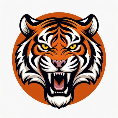 Roaring Tiger Head Illustration