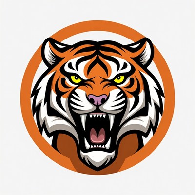 Roaring Tiger Head Illustration