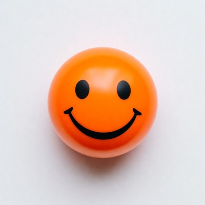 Orange Smiley Face Ball