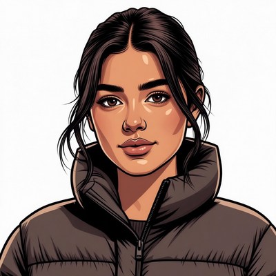 Young woman in puffer jacket