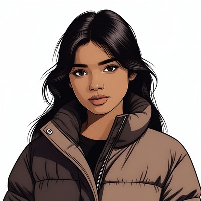 Asian woman in puffer jacket