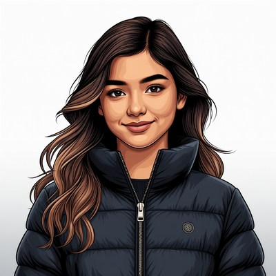 Asian woman in black puffer jacket