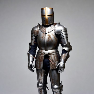 Knight in crusader armor