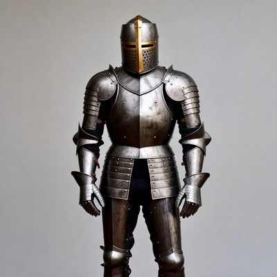 Knight in crusader armor