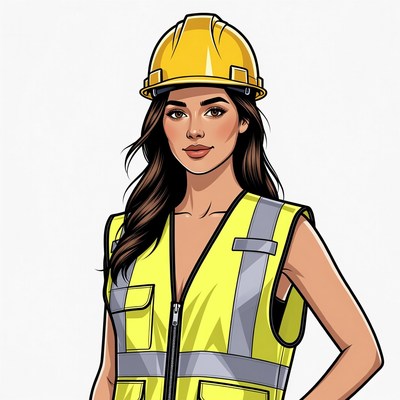 Woman in yellow hard hat and vest