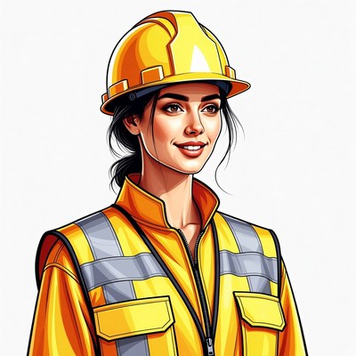 Woman in yellow hard hat and vest