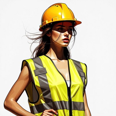Woman in yellow hard hat and vest