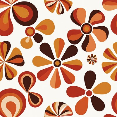 Retro Orange Flower Pattern