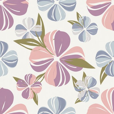 Purple Pink Flowers Seamless Pattern
