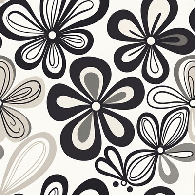 Black White Flower Pattern