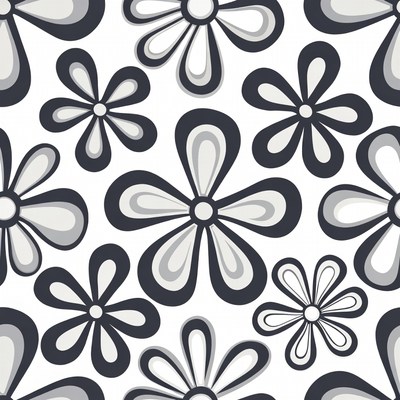 Black and White Flower Pattern